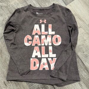 Under Armour Kids Charcoal Long Sleeve Tee